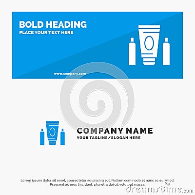 Sport, Cream, Medical, Healthcare SOlid Icon Website Banner and Business Logo Template Vector Illustration