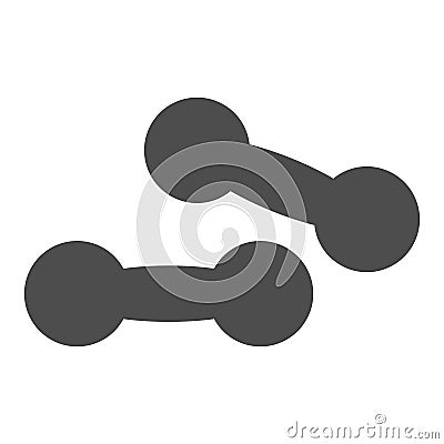 Sport dumbbell line and solid icon. Two heaviness women dumbbells with light weight symbol, outline style pictogram on Vector Illustration