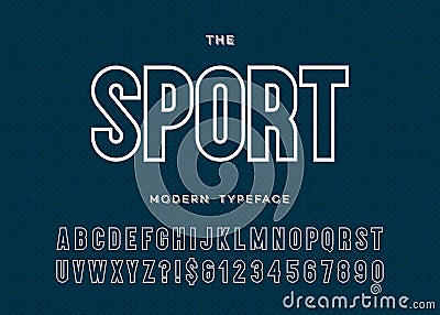 Sport dynamic modern typeface sans serif style Vector Illustration