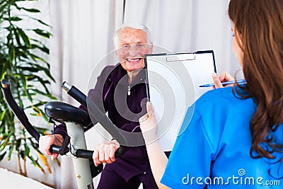 Sport effort tests - happy with the results Stock Photo