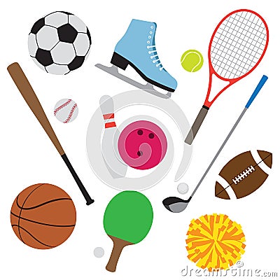 Sport Equipment Set Vector Illustration