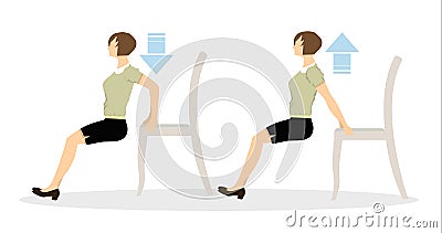 Sport exercises for office. Vector Illustration