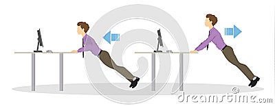 Sport exercises for office. Vector Illustration