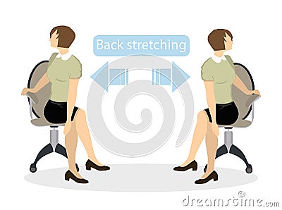 Sport exercises for office. Vector Illustration