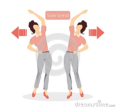 Sport exercises for office. Vector Illustration