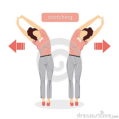 Sport exercises for office. Vector Illustration