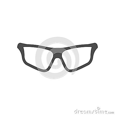 Sport eyeglasses glyph icon or spectacles frame silhouette Vector Illustration