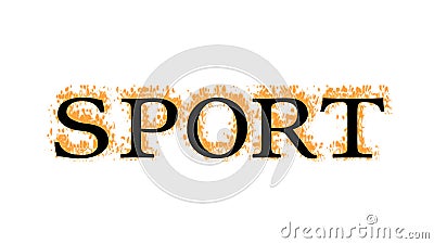 Sport fire text effect white isolated background Stock Photo