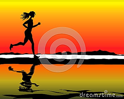 Sport Fitness woman health life Vector Illustration