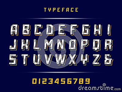Sport font. Vector alphabet with latin letters and numbers Editorial Stock Photo