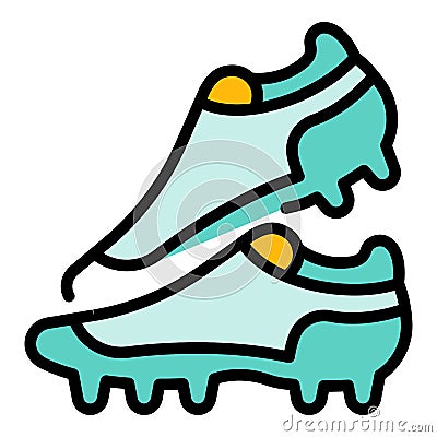 Sport footbal boots icon color outline vector Vector Illustration