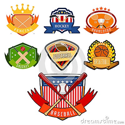 Sport game team logo play tournament label champion emblem league competition symbol athletic championship club Cartoon Illustration