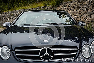 Sport german car - coupe - black metallic paint photo session in Editorial Stock Photo