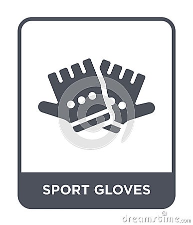 sport gloves icon in trendy design style. sport gloves icon isolated on white background. sport gloves vector icon simple and Vector Illustration