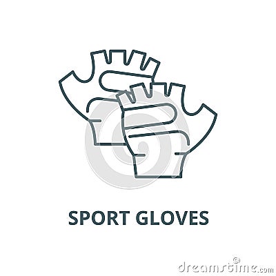 Sport gloves vector line icon, linear concept, outline sign, symbol Vector Illustration