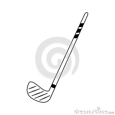 Sport golf club equipment in black and white Vector Illustration