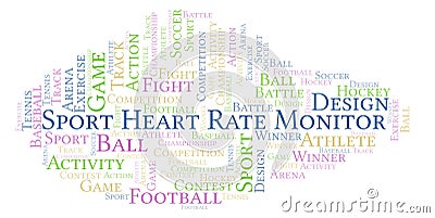 Sport Heart Rate Monitor word cloud. Stock Photo