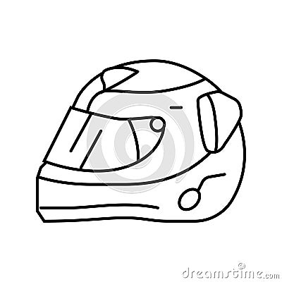sport helmet vehicle auto line icon vector illustration Cartoon Illustration