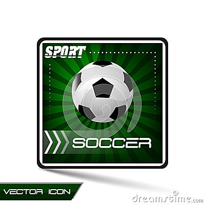 Sport icon or button - soccer, socccer ball Vector Illustration