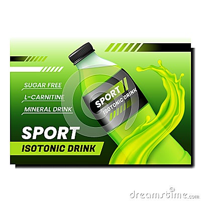 Sport Isotonic Drink Promotional Poster Vector Vector Illustration