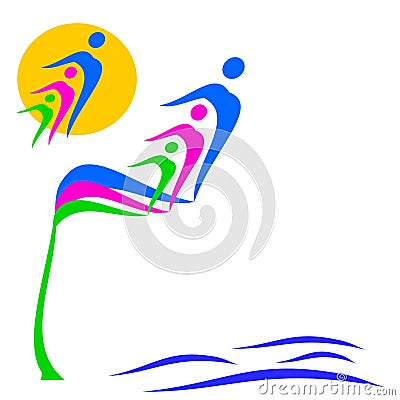 Sport. Jumping into the water.Logo. Vector Illustration