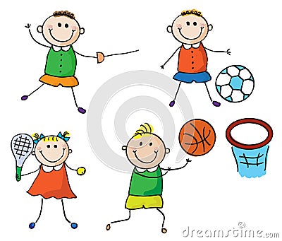 Sport kids Vector Illustration