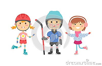 Sport kids vector illustration. Vector Illustration