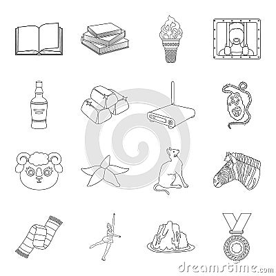 Sport, library, education and other web icon in outline style. animal, finance, medicine icons in set collection. Vector Illustration