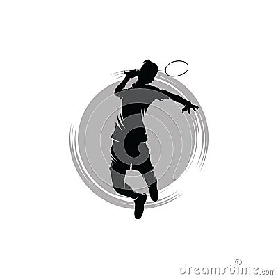 Badminton Smash Logo Designs inspiration Vector Illustration