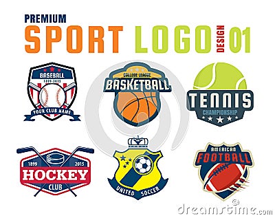 Sport logo design set Vector Illustration