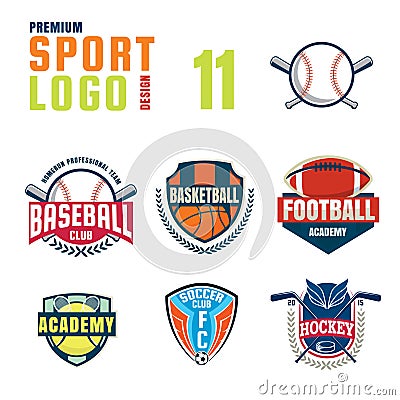 Sport logo design set Vector Illustration