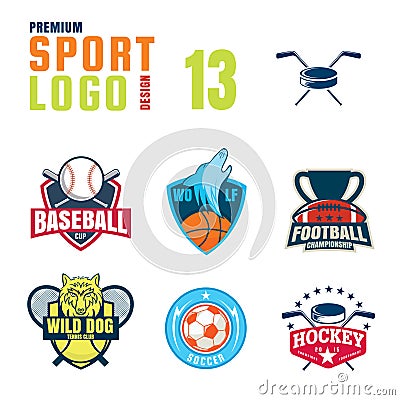 Sport logo design set Vector Illustration