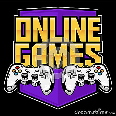 Sport logo of gamepads for play game Vector Illustration