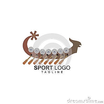 Sport logo with rowing concept ready to use Vector Illustration