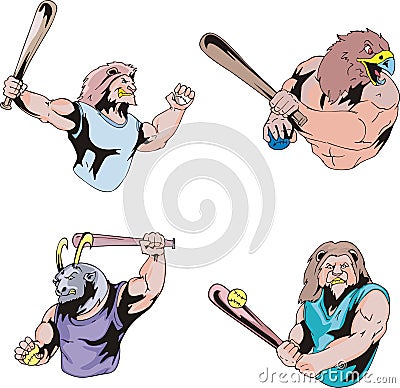 Sport mascots - baseball Vector Illustration