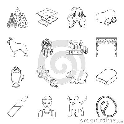 Sport, medicine, animal and other web icon in outline style.atelier, food, cooking icons in set collection. Vector Illustration
