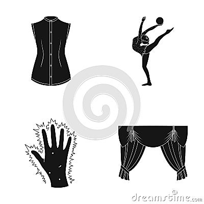 Sport, medicine, textiles and other web icon in black style.hospital, curtains, drapes icons in set collection. Vector Illustration