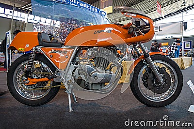 Sport motorcycle Laverda 750 SFC E, 1975 Editorial Stock Photo