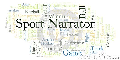 Sport Narrator word cloud. Stock Photo