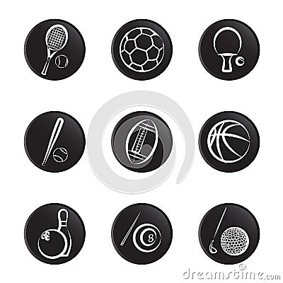 Sport object icon set Vector Illustration