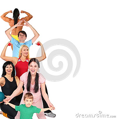 Sport people collage with space for text Stock Photo
