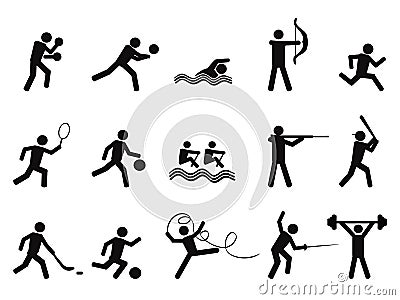 Sport people silhouettes icon Vector Illustration