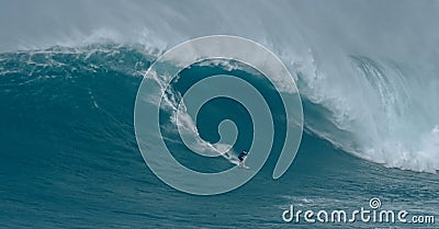 Sport photography. Jaws swell on International surfing event in Maui, Hawai 2021 December. Editorial Stock Photo