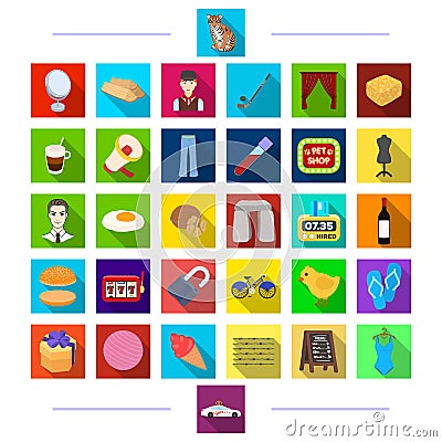 Sport, recreation, animals and other web icon in flat style.medicine, textiles, business, icons in set collection. Vector Illustration