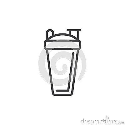 Sport shaker bottle line icon Vector Illustration