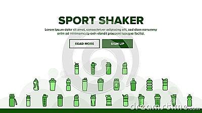 Sport Shaker Tool Landing Header Vector Vector Illustration