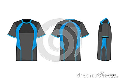 Sport Shirt Front Back Side view isolated on white background , illustration , sportswear Vector Illustration