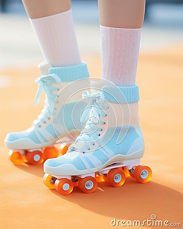 Sport skate fun young skater legs roller person recreation speed Stock Photo