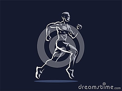 Sport. Sporty and athletic man. Vector Illustration