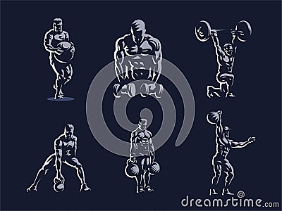 Sport. Sporty and athletic man. Vector Illustration
